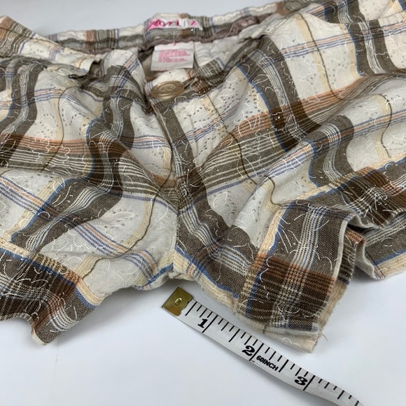 Nori Juniors Gray/Tan Plaid Shorts 100% Cotton - Picture 10 of 12
